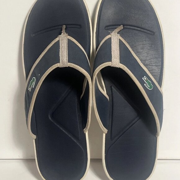 Lacoste L.30 Round Toe Flip Flops Sandals Navy Blue Size 17 US 15 UK - Picture 1 of 6